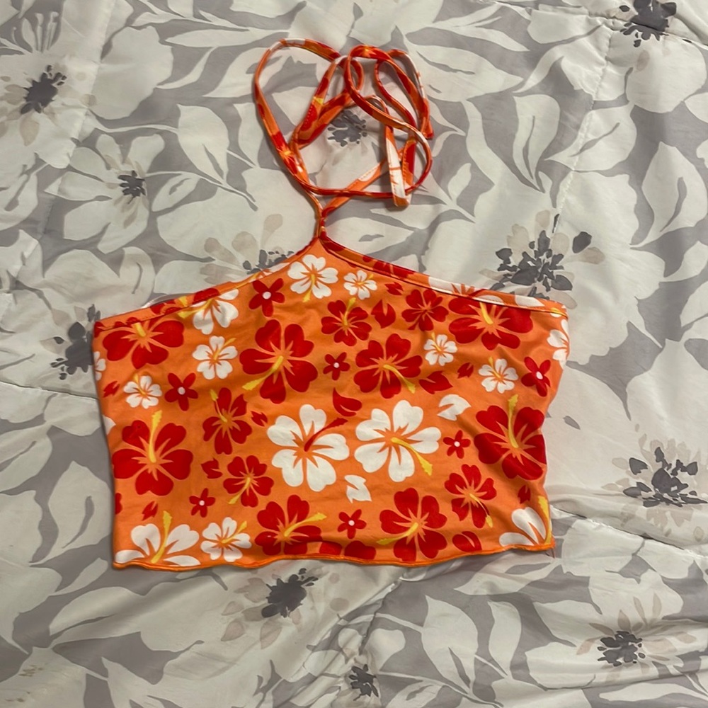 orange cropped top